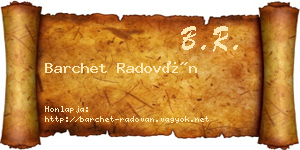 Barchet Radován névjegykártya